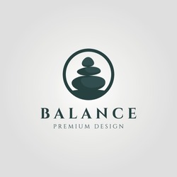 circle stone balance logo vector illustration design