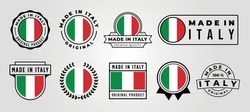 vector set of made in italy label badge bundle symbol illustration design, made in italy emblem logo design