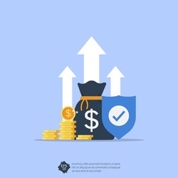 Income protection concept with shield symbol illustration.