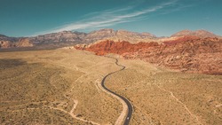 Aerial shot of Red Rock Canyon Nevada 