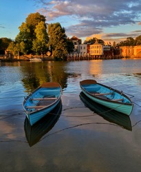 River Thames in Hampton Court at Sunset