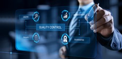 Quality control assurance standard certification technology concept.