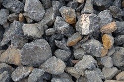 gray limestone rock for raw material in the construction industry.