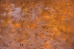 Textolite surface with copper foil. Brazen background from metal-clad glass textolite. Texture. Reflection. Copy space.