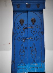 Colourful traditional doors in Tunesia 