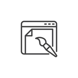 Web design line icon. linear style sign for mobile concept and web design. Web development outline vector icon. Symbol, logo illustration. Vector graphics