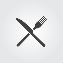 Fork and Knife icon vector, solid illustration, pictogram isolated on gray