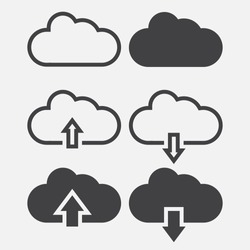 cloud line icon, outline and solid vector illustration, linear pictogram isolated on gray