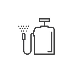 Pressure sprayer line icon, outline vector sign, linear style pictogram isolated on white. Symbol, logo illustration. Editable stroke. Pixel perfect