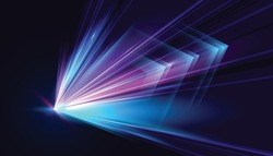 Modern abstract high-speed movement. Dynamic motion light and fast arrows moving on dark background. Futuristic, technology pattern for banner or poster design.