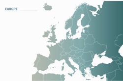 european countries map. simple gradient vector countries of europe map.
country in europe.