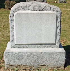 A headstone in a cemetery in New Jersey