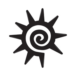 Sun tribal tattoo vector illustration
