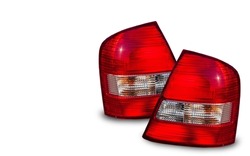 Car tail lights technology Isolated from the white background clipping part