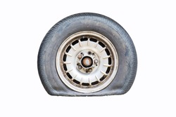 Old Tires On the white background.