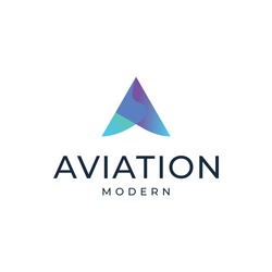 logo design modern from the symbol letter A full color nuances of the world of flight