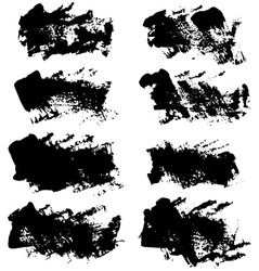 Set of vector brush strokes. Dirty ink texture splatters. Grunge rectangle text boxes	
