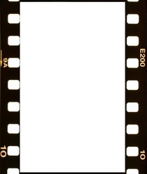 empty 35 mm frames or border with white background