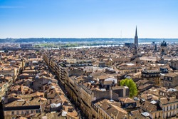 Aerial view of the city of Bordeaux in france