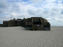 A World War 2 era bunker on the beach in Cape May, New Jersey