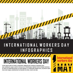 Building under Construction site,Construction infographics,Vector illustration template design,international workers day infomation.