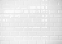 White ceramic brick tile wall,background
