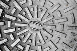 Rustic grunge manhole cover texture