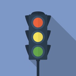 Icon of traffic light. Flat style