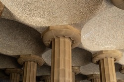 Tiles in the roof and architecture with Pillars 