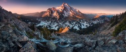 At 10,492 feet high, Mt Jefferson is Oregon's second tallest mountain.Mount Jefferson Wilderness Area, Oregon
The snow covered central Oregon Cascade volcano Mount Jefferson rises above a pine forest