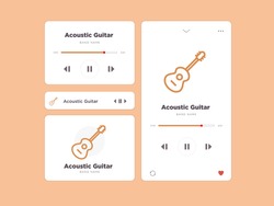 Simple UI music design, accompanied by acoustic  guitar icon
