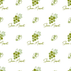 Green Shine Muscat Grapes Vector Graphic Seamless Pattern can be use for background and apparel design