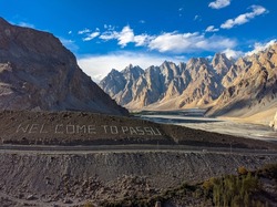 Mountains Passu, Called Passu Cones, Located in Hunza Nagar, Gilgit-Baltistan, Pakistan