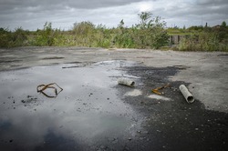 Brownfield land, site of former chemical factory manufacturing pesticides, recently demolished 