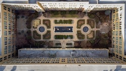 The aerial view of Lane Tech College campus  Chicago, Illinois, United States 