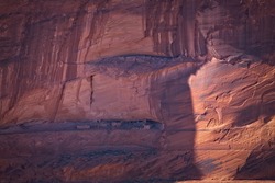Ancient Native American cliff dwellings at Canyon de Chelle, Arizona