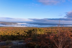 The view of High Point State Park, NJ, Sussex County, crisp fall morning 
