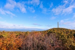 The view of High Point State Park, NJ, Sussex County, crisp fall morning 