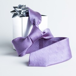 The representation of Father's Day with still life - tie and gift box