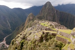 The ancient Inca City of Machu Picchu, ruins of the Machu Picchu Sanctuary, UNESCO World Heritage site