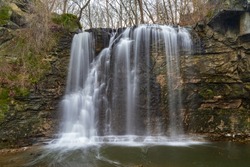 A scenic view of the Hayden Run Falls in  Columbus, OH