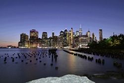 The view of Manhattan at night  New York City, United States 