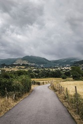 A vertical shot of a gloomy day in Cantabria, Spain