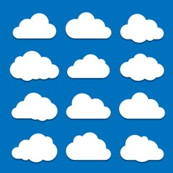 Vector illustration of clouds collection