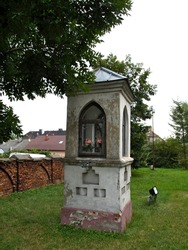 roadside shrine with a statue of the Mother of God, popular piety, the cult of the Mother of God (Marian cult) in Poland, Europe