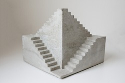 concrete sculpture staircase artwork architecture model casting modern art