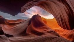 Antelope Canyon - abstract background. Travel and nature concept.