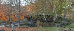 A beautiful panorama view of the famous Humpback bridge in the fall 2020.