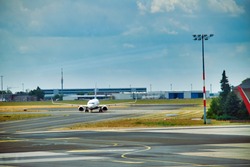 low-cost aircraft on the runway