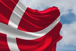 Flag of Denmark The flag of Denmark is red with a white Scandinavian cross that extends to the edges of the flag;